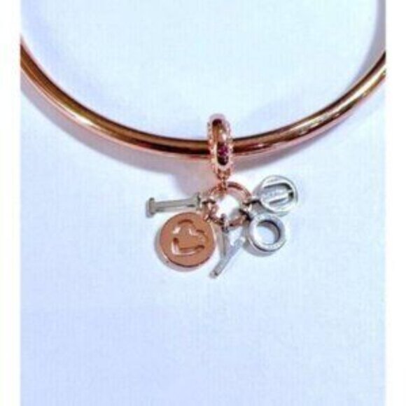 I Love You Letters Charm For Bracelet, Sterling Silver Charm - Picture 3 of 5